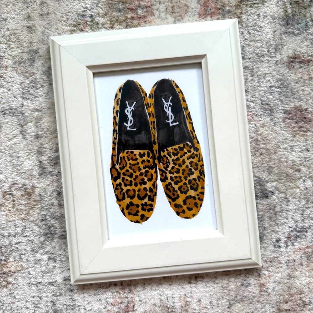 YSL Leopard Print Loafers Art Print